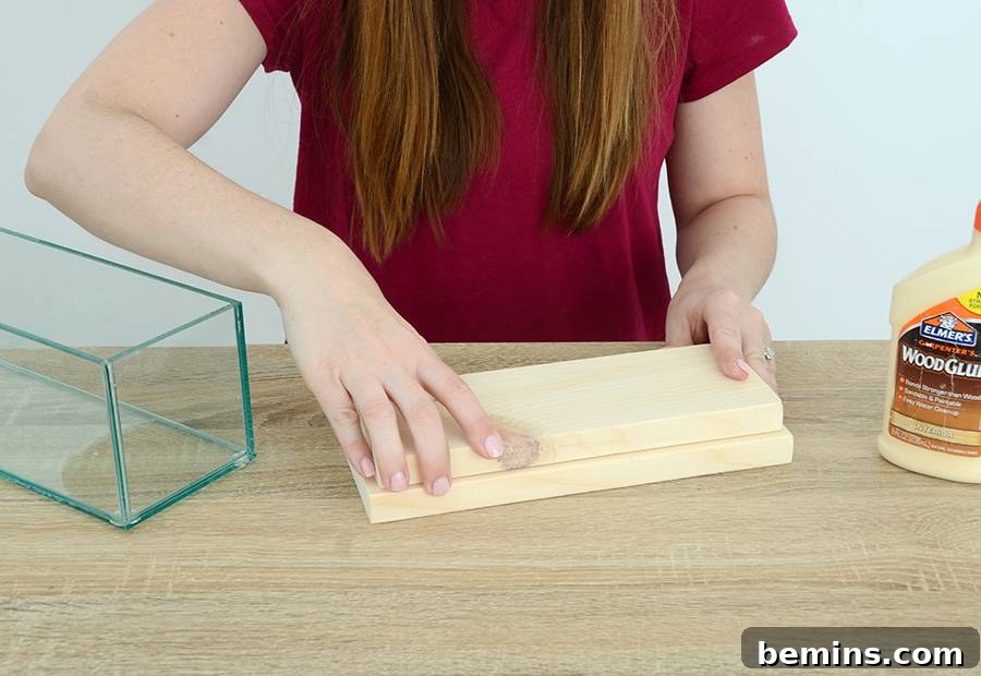 Gluing the Wood Pieces Together for the Vase Top
