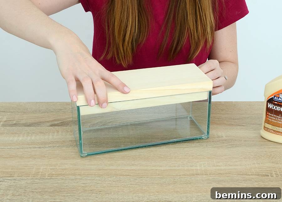 Aligning the Wood Pieces for the DIY Vase Top