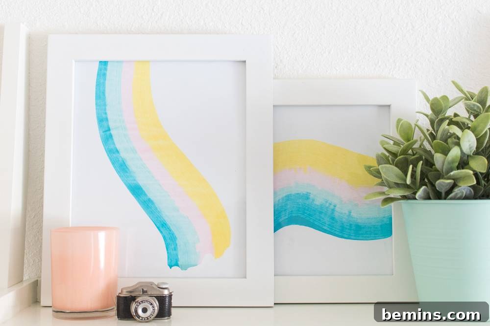 Simple Paint Scrape Art: Example of horizontal artwork