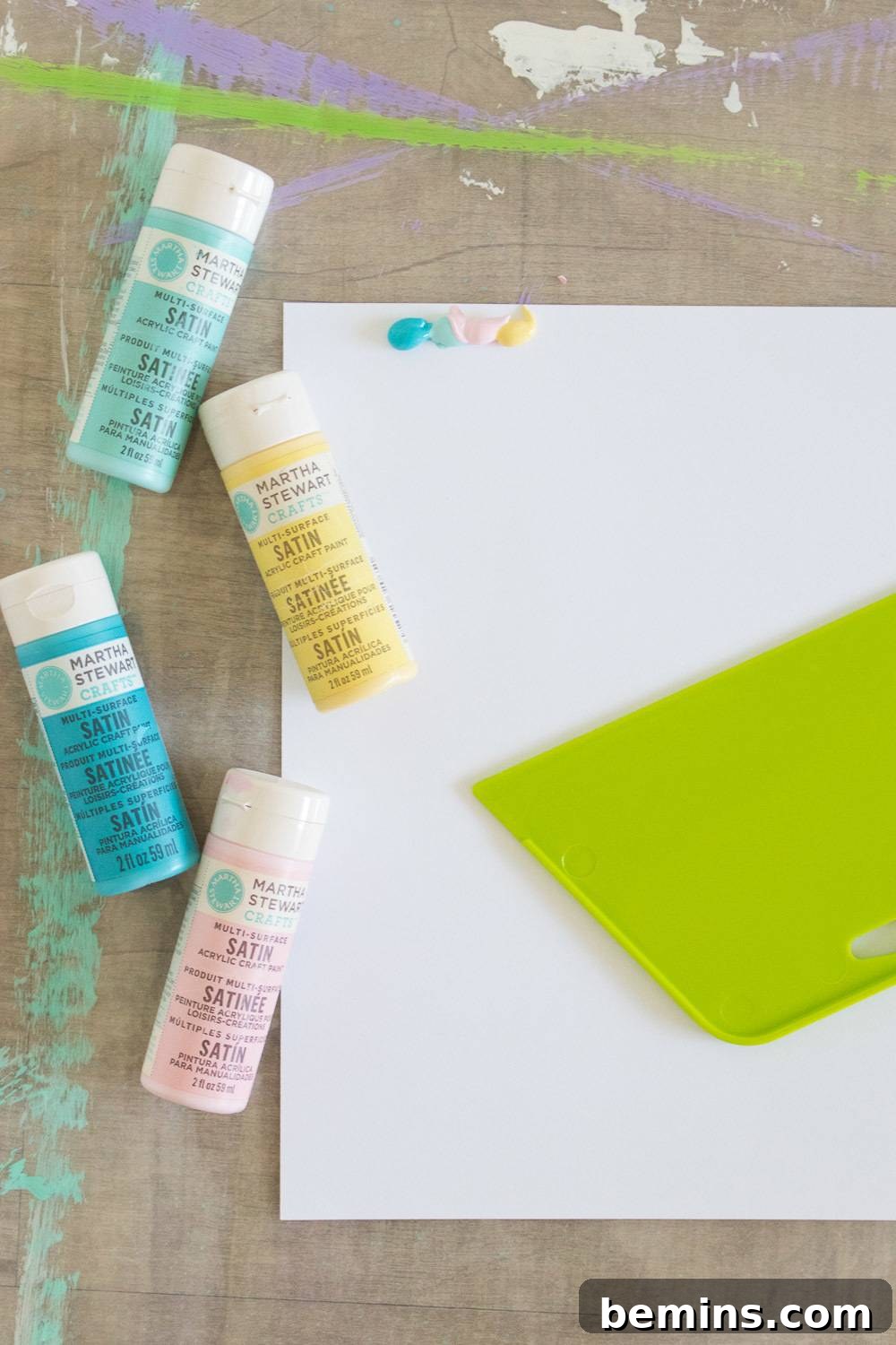 Simple Paint Scrape Art: Applying paint to cardstock