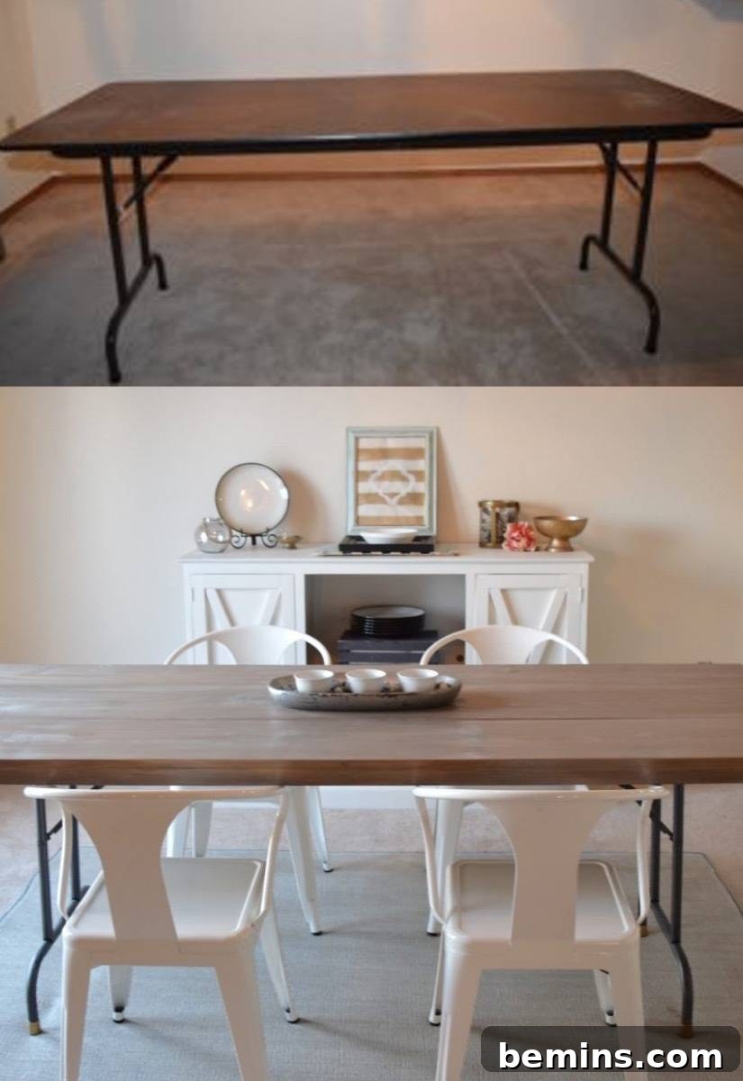 Furniture Transformation Ideas: 67 Stunning Before & After Projects 12 Folding table turned dining table