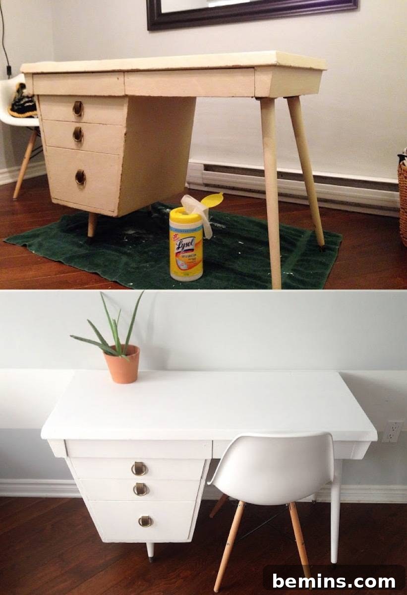Furniture Transformation Ideas: 67 Stunning Before & After Projects 16 Roadside mid-century desk makeover