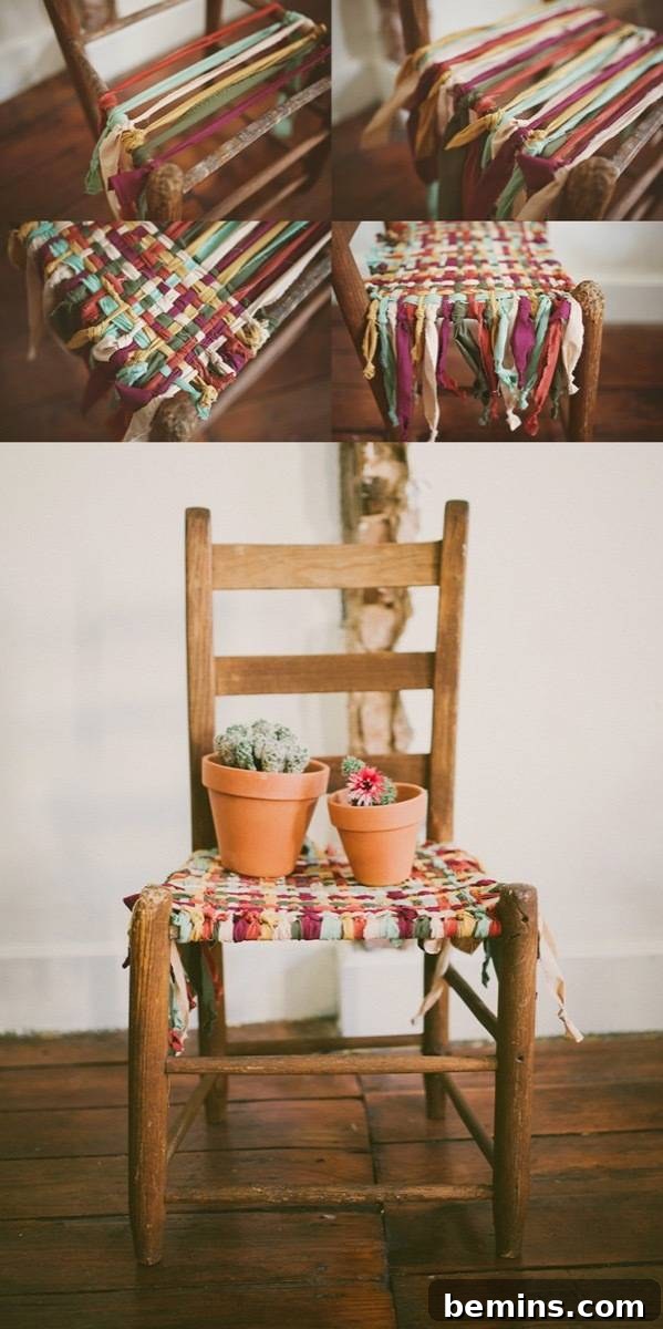 Furniture Transformation Ideas: 67 Stunning Before & After Projects 36 Chair with woven seat