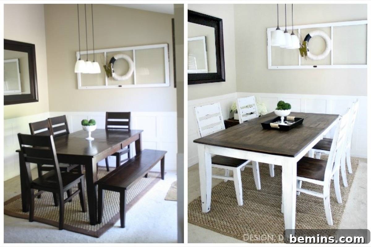 Furniture Transformation Ideas: 67 Stunning Before & After Projects 9 Farmhouse table makeover