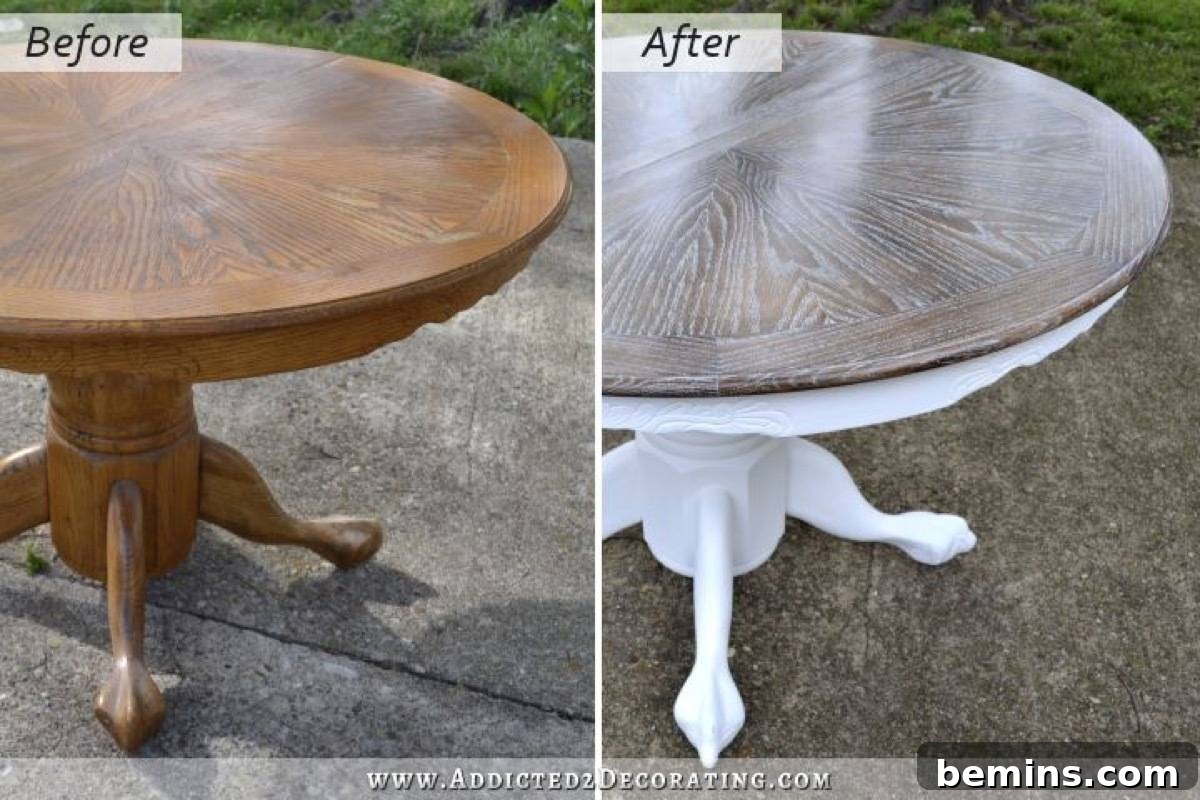 Furniture Transformation Ideas: 67 Stunning Before & After Projects 10 Cerused oak dining table