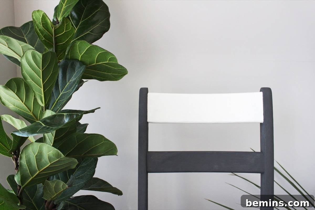 Close-up of the refinished chair