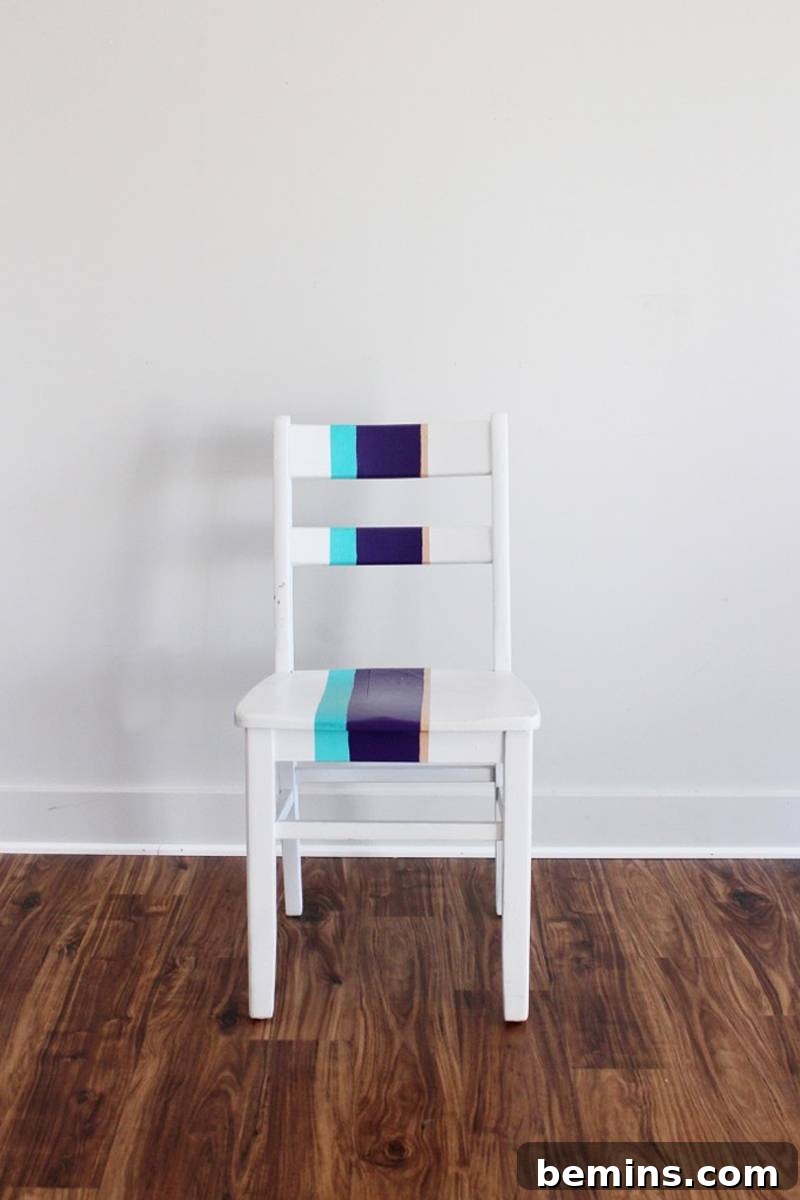 Chair with layers of old paint