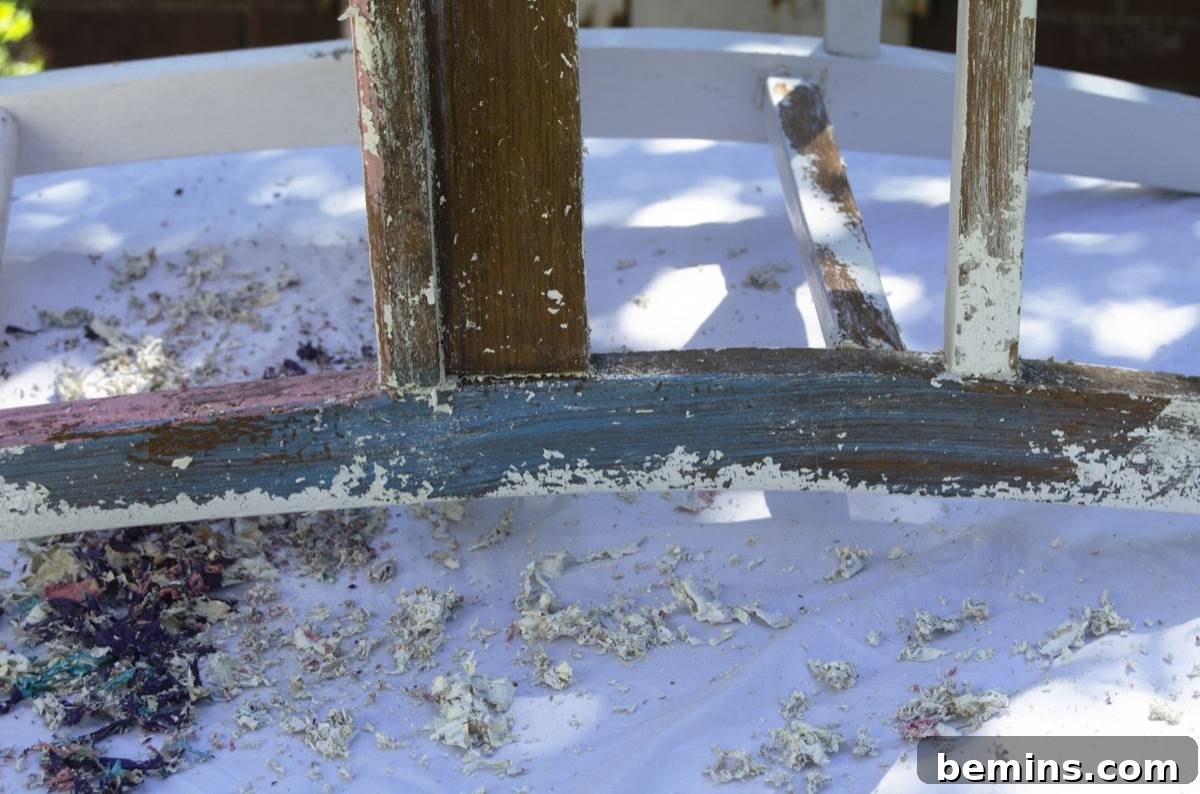 Removing paint after applying stripper