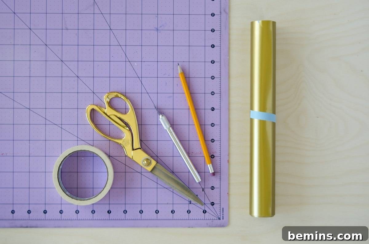 Materials needed for DIY vinyl wall decals