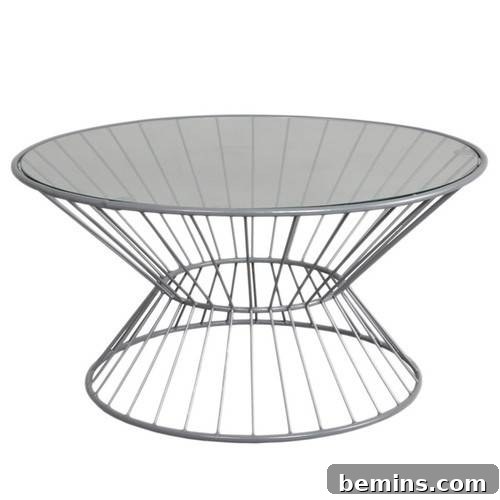 Wire Coffee Table With Glass