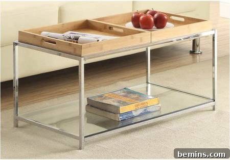 Coffee Table With Bamboo Trays