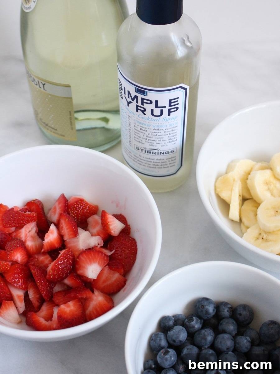 Patriotic Pops: Festive Frozen Treats for Everyone 4 Ingredients laid out for making champagne popsicles