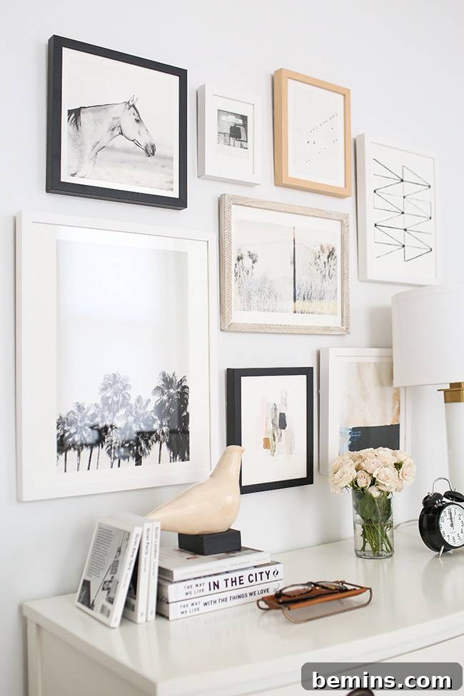 Neutral Gallery Wall with Different Frame Types