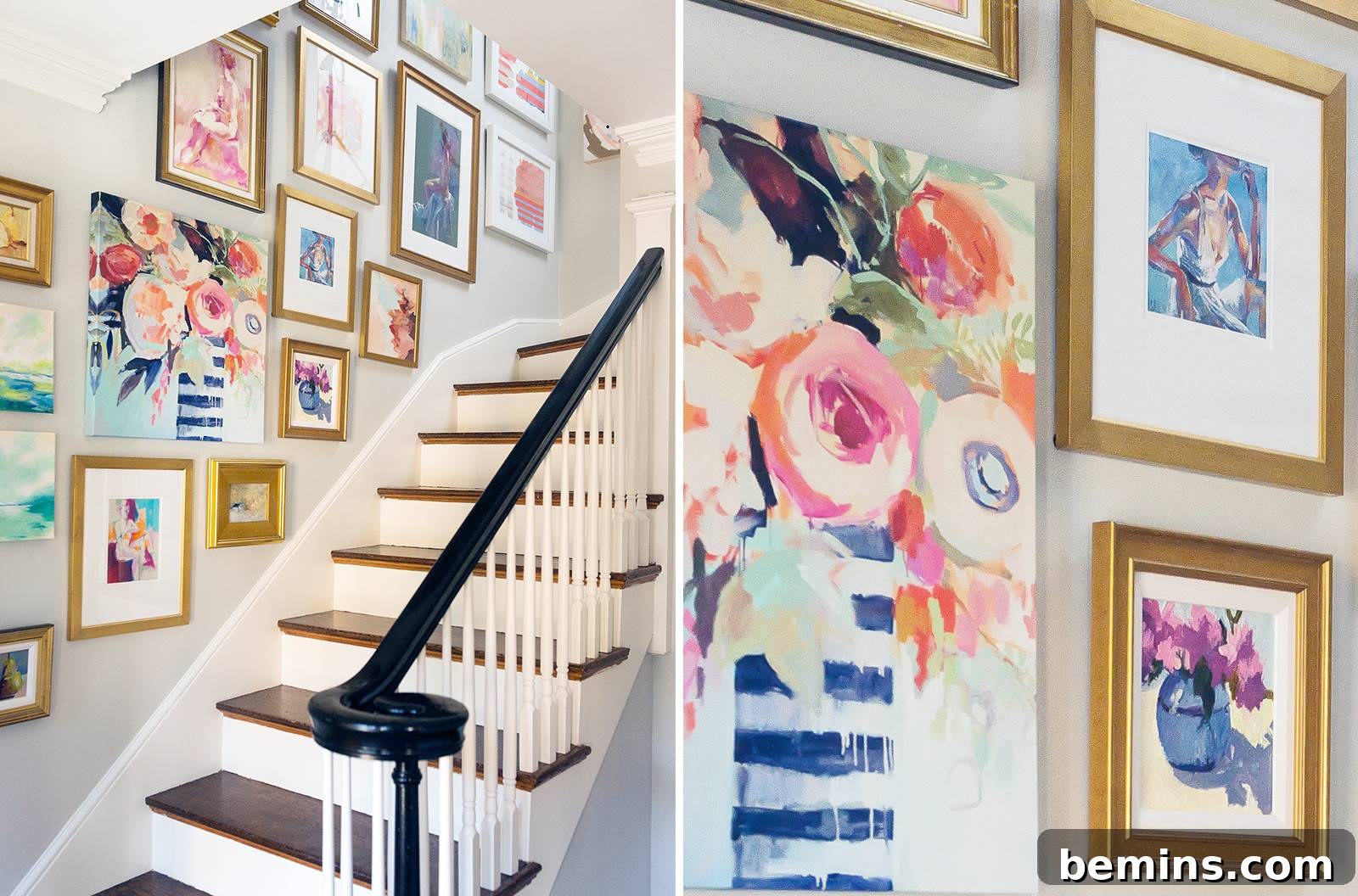 Gallery Wall Along Staircase