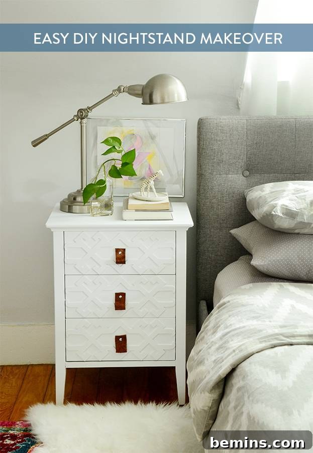 Share this DIY nightstand makeover on Pinterest