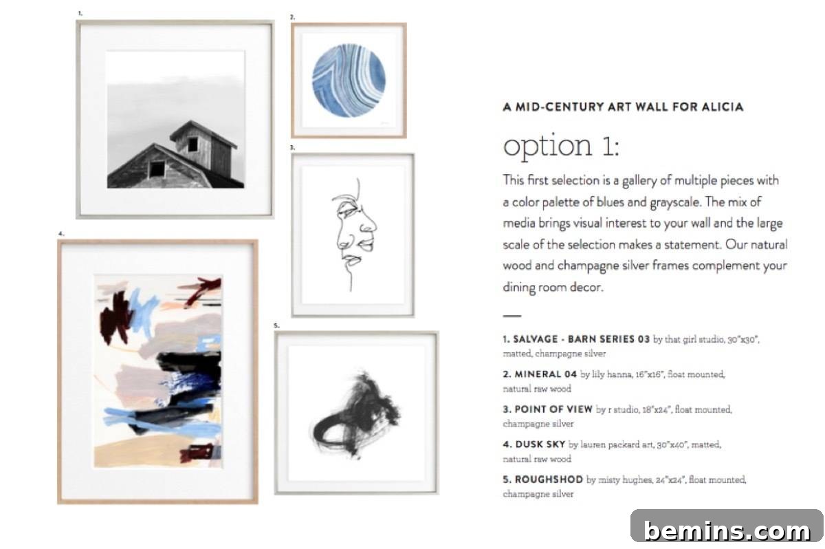 Curbly + Minted Art Accent Wall: Design Option 1