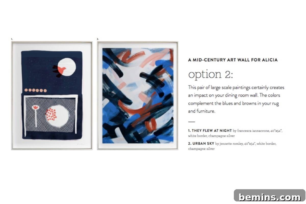 Curbly + Minted Art Accent Wall: Design Option 2
