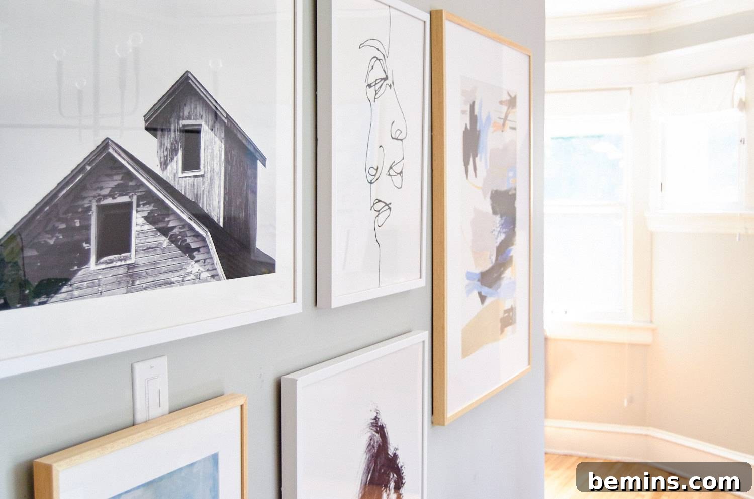 Eclectic Art Wall near Pink Room