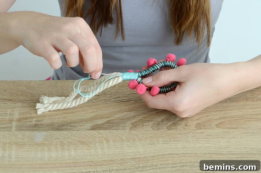DIY Boho Chic Tassel Napkin Rings - Creating the Binding