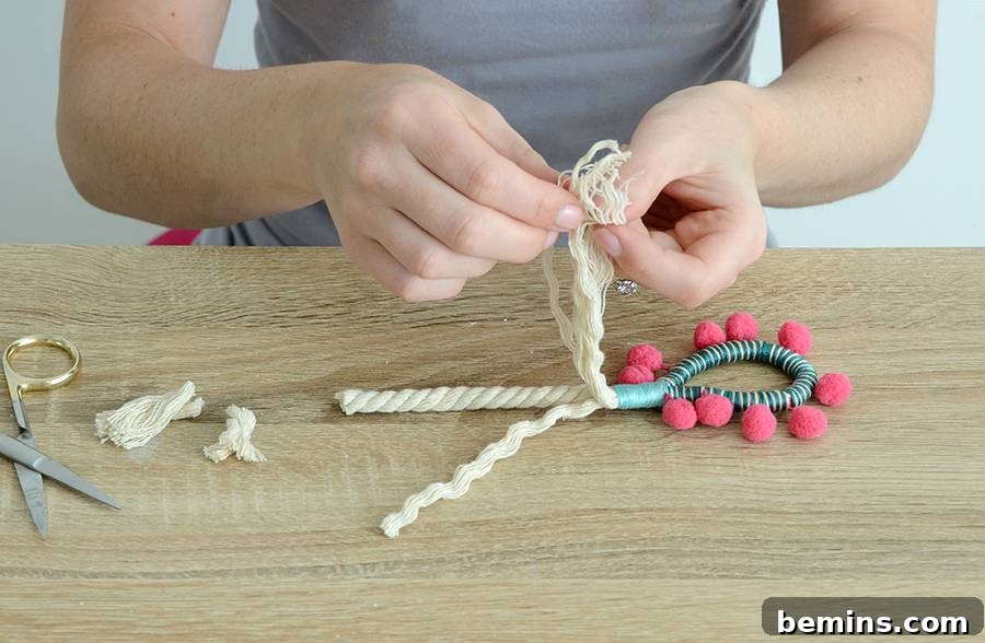 DIY Boho Chic Tassel Napkin Rings - Hiding the Floss