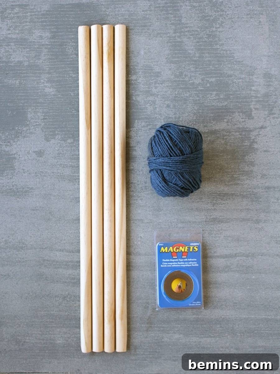 Materials needed for the magnetic scroll frame