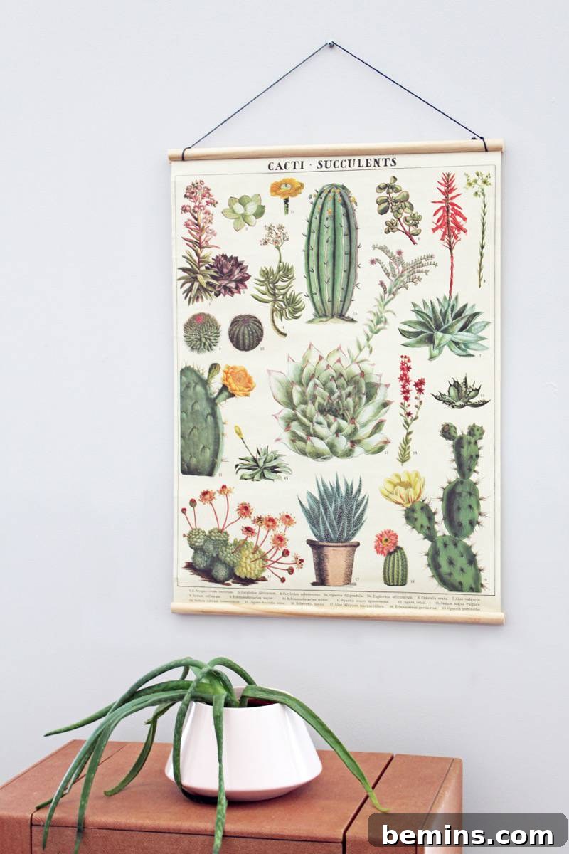 Completed DIY Hanging Poster Frame