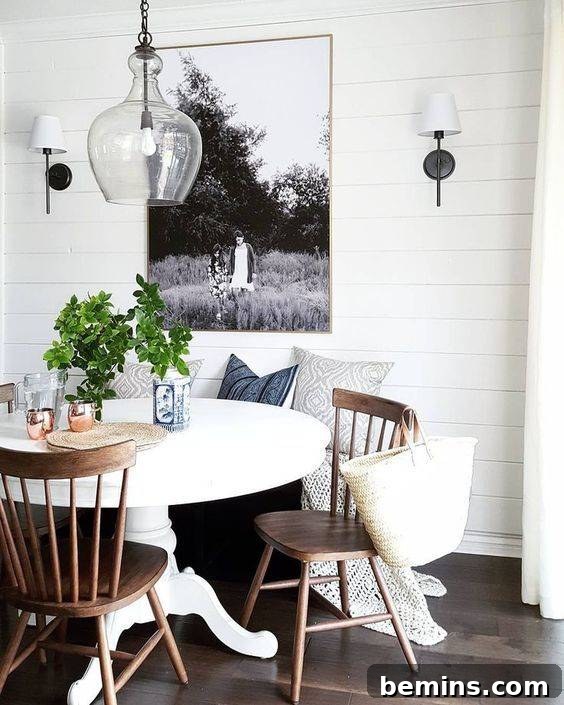 Classic Chairs with Contemporary Farmhouse Table