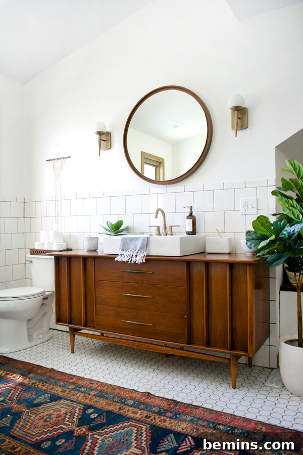 Vintage Vanity with Modern Sink
