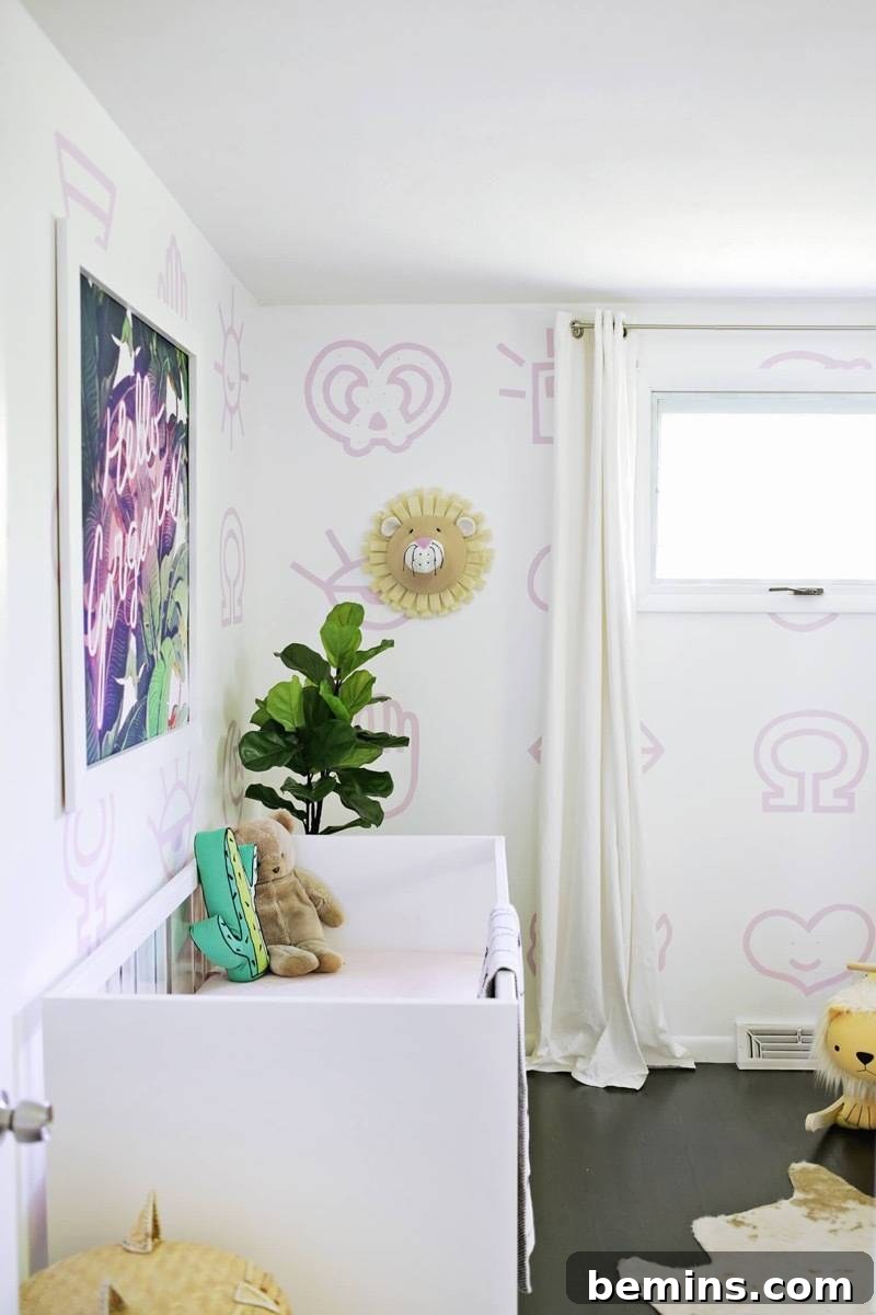 75 DIY Decor Projects to Delight Your Kids 16 Painted Wallpaper Art