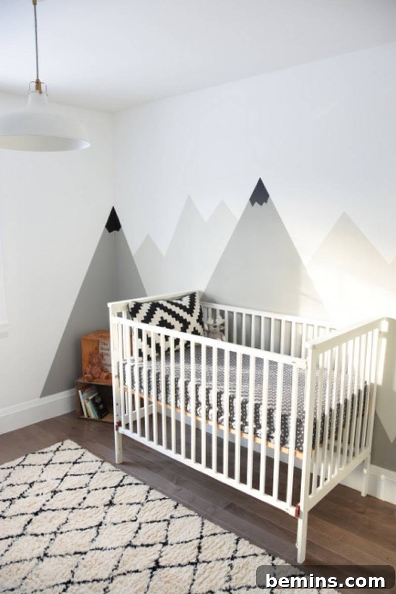 75 DIY Decor Projects to Delight Your Kids 17 Mountain Mural
