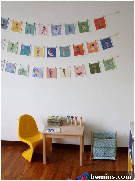 75 DIY Decor Projects to Delight Your Kids 3 Flashcard Wall Art
