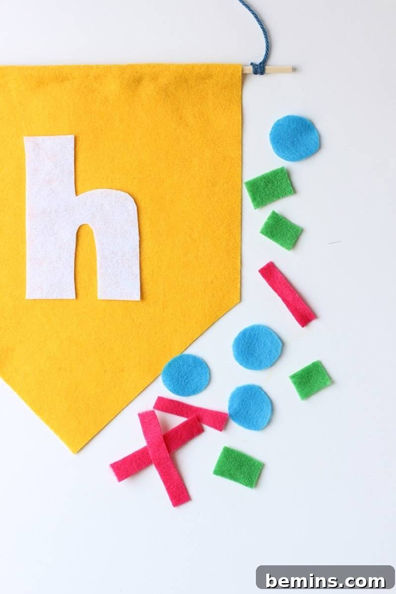 75 DIY Decor Projects to Delight Your Kids 4 Felt Initial Banner