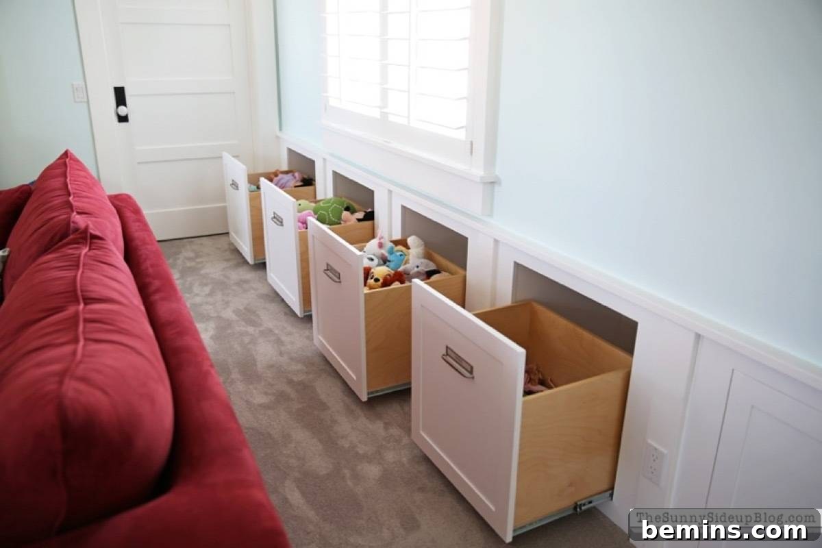 75 DIY Decor Projects to Delight Your Kids 34 Pull-Out Storage Bins