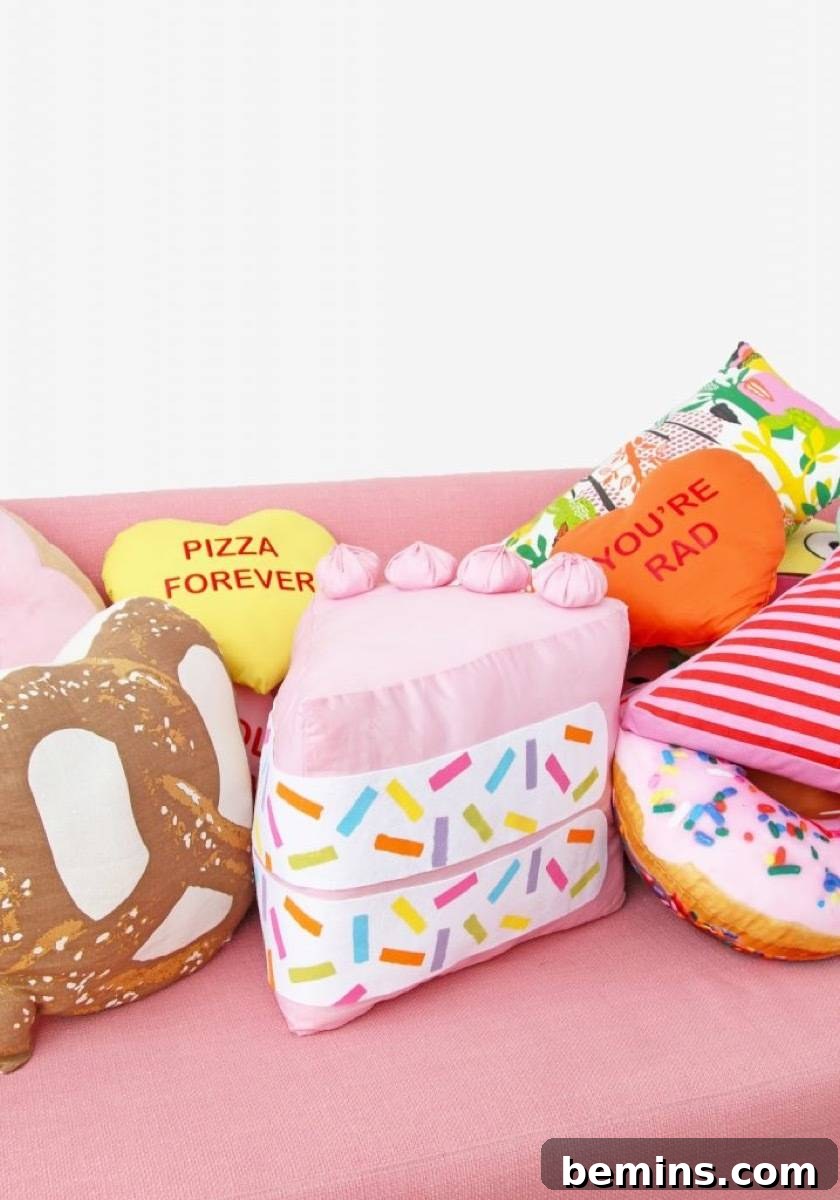 75 DIY Decor Projects to Delight Your Kids 38 Cake Slice Pillow