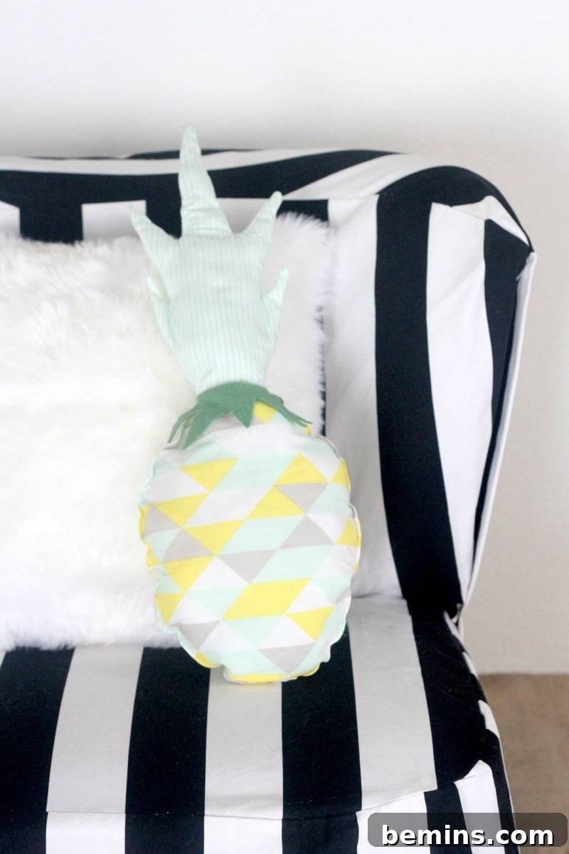 75 DIY Decor Projects to Delight Your Kids 49 Pineapple Pillow