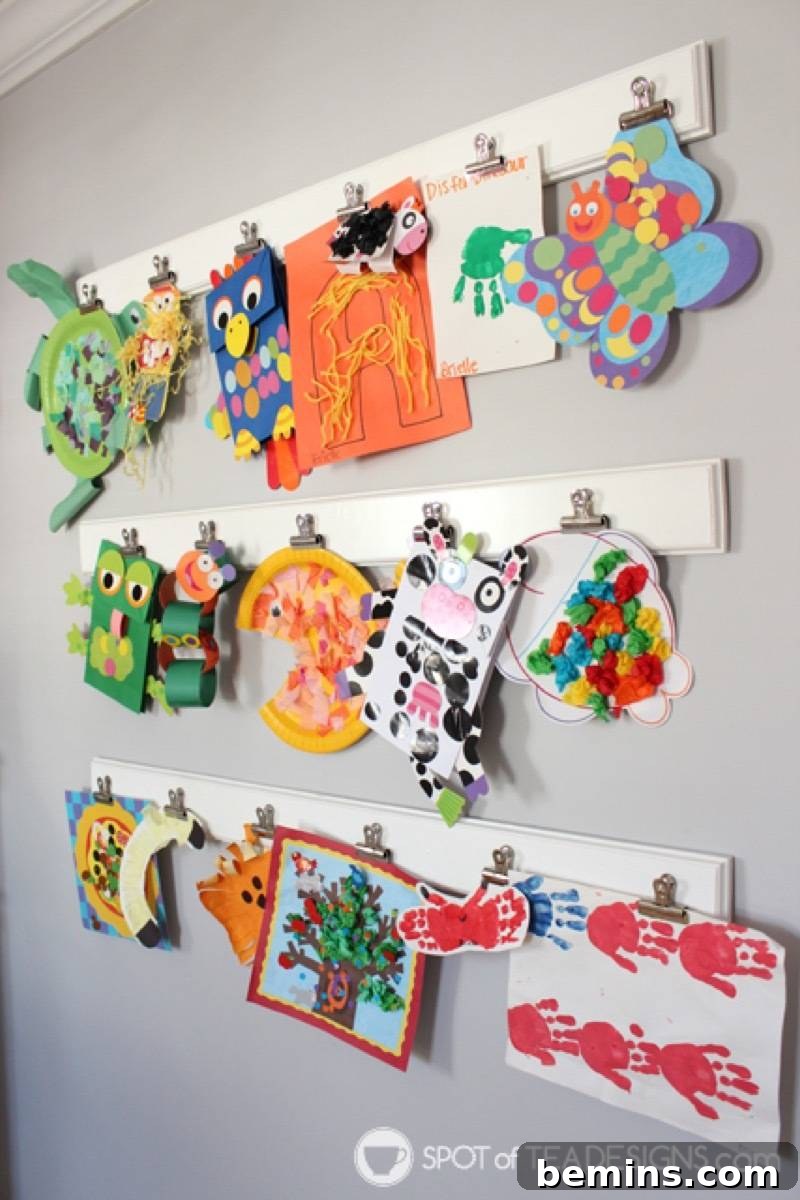 75 DIY Decor Projects to Delight Your Kids 10 Toddler Art Gallery