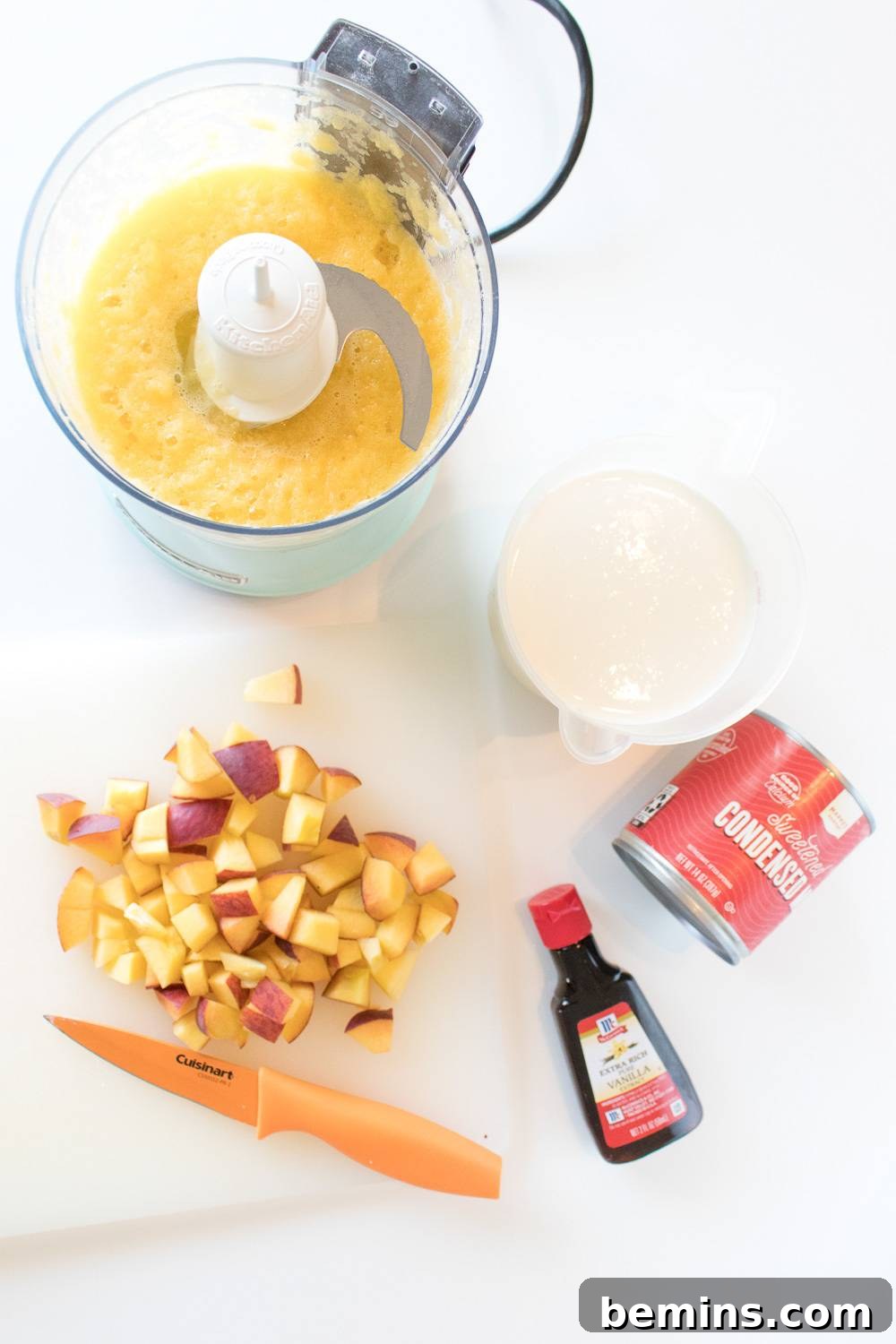 Machine-Free Peach Ice Cream Delight 6 Pureeing Peaches for Ice Cream