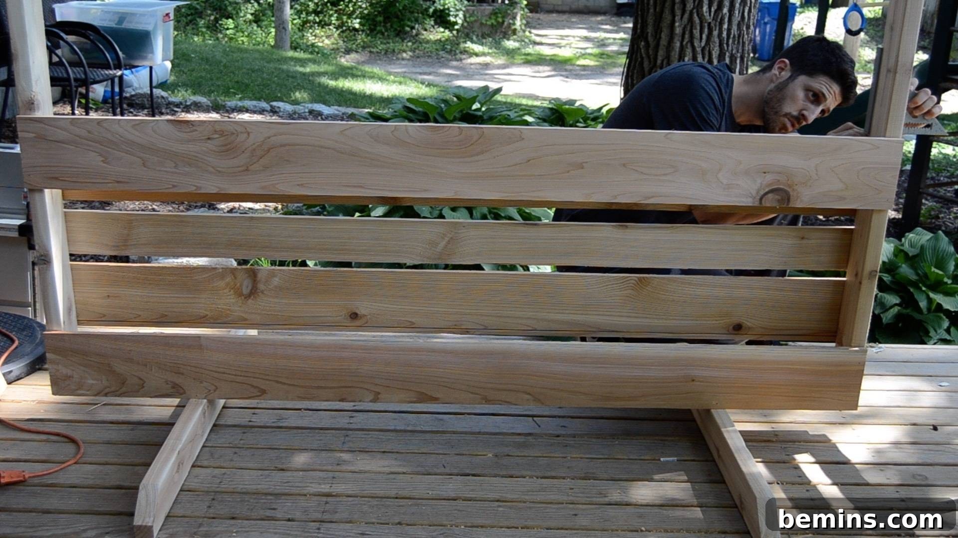 Building a wooden plant wall