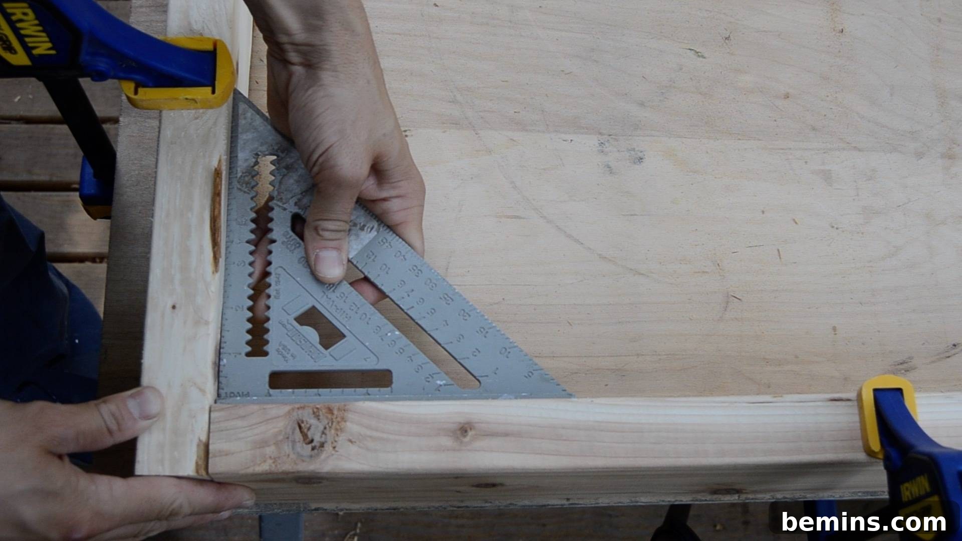 Assembling a wooden wall frame