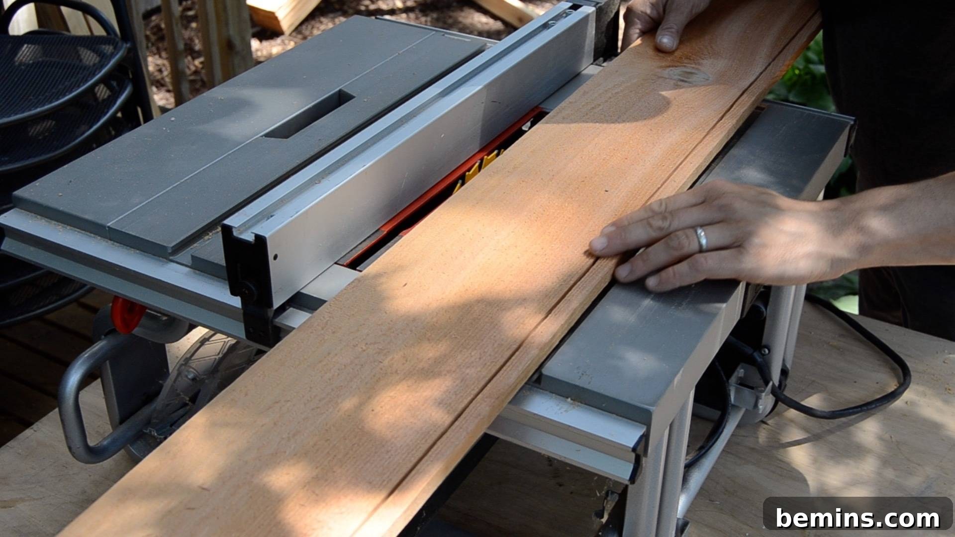 Trimming wood with a machine