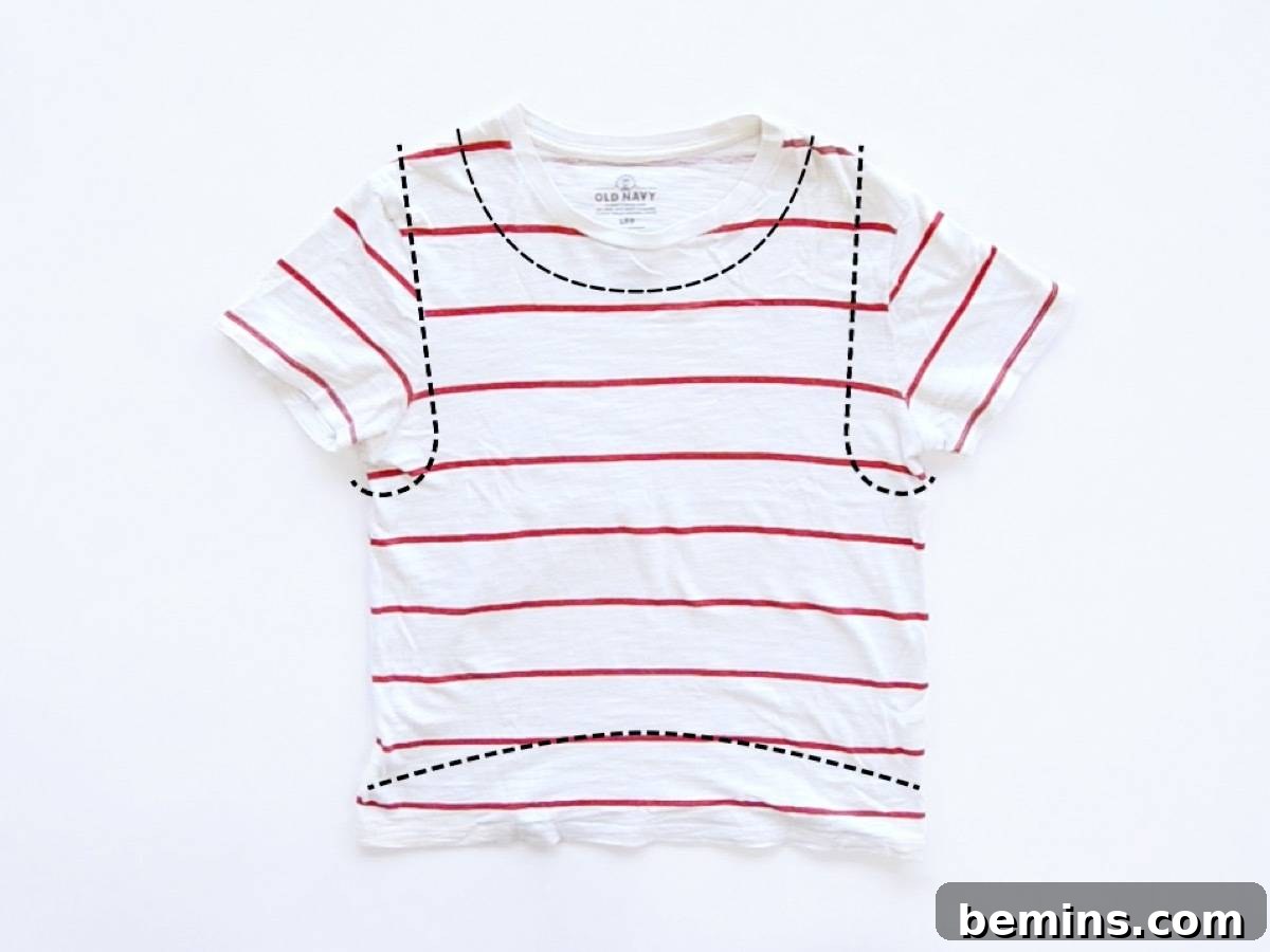 Three Creative T-Shirt Transformations 3 How to transform a regular t-shirt into a scoop neck shirt with just scissors