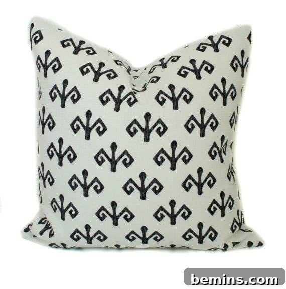 Black and white outdoor pillow