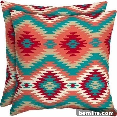 Tribal style outdoor pillow