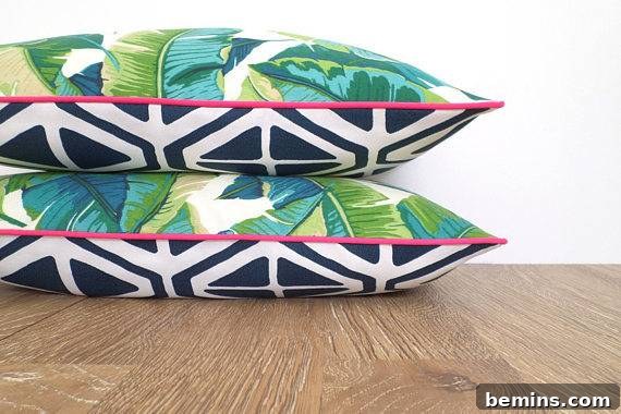 Palm leaf outdoor pillow