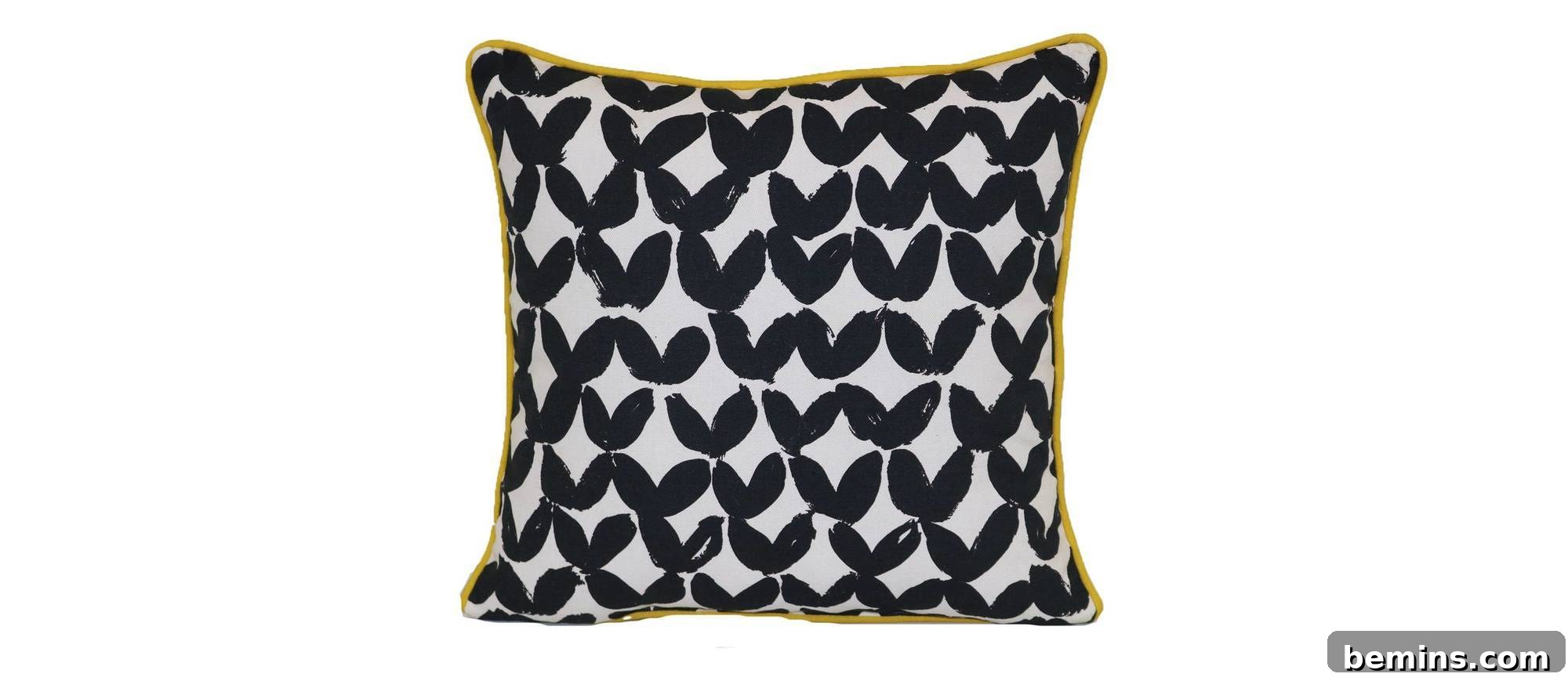 Black and white outdoor pillow