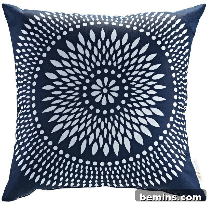 Navy blue background outdoor pillow