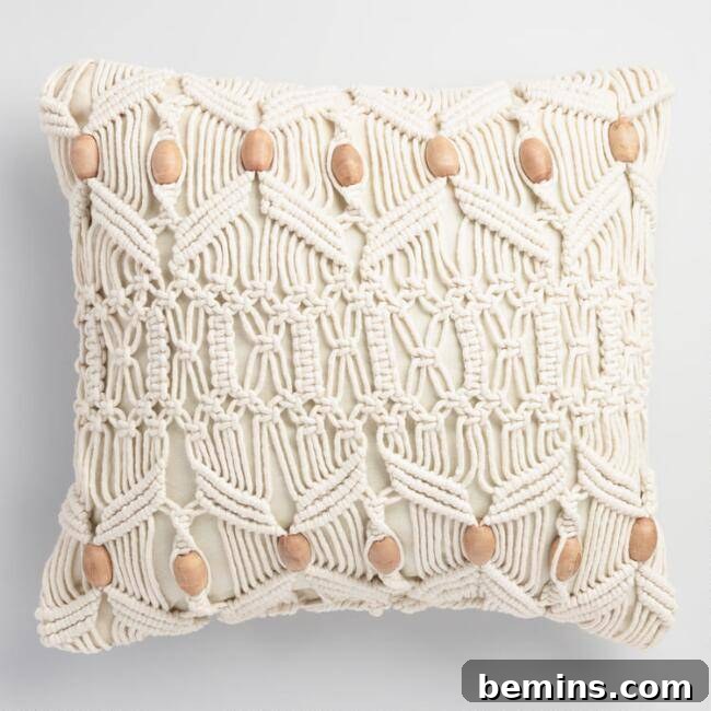 Macrame outdoor pillow