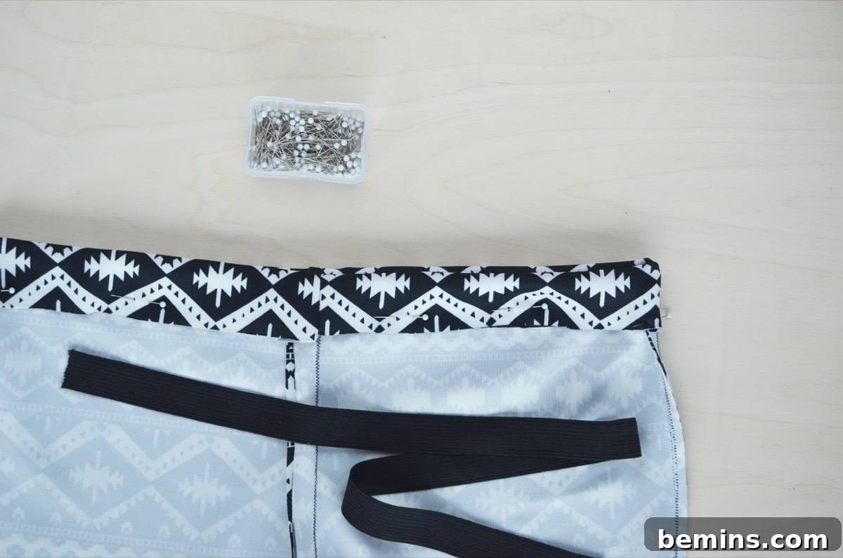 Craft Shorts in a Flash: A One-Hour Sewing Project 11 Inserting elastic into the waistband of the shorts