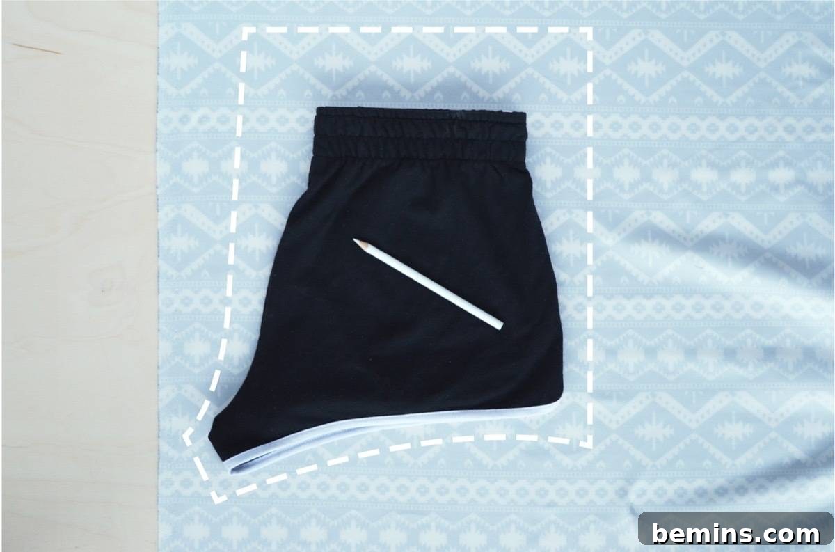 Craft Shorts in a Flash: A One-Hour Sewing Project 4 Creating a fabric template for sewing shorts