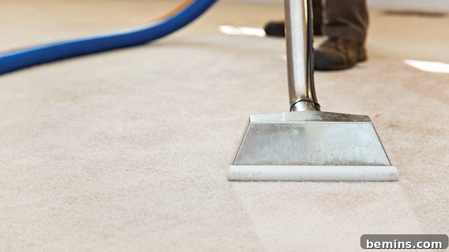 Steam cleaning carpets to remove odors and stains